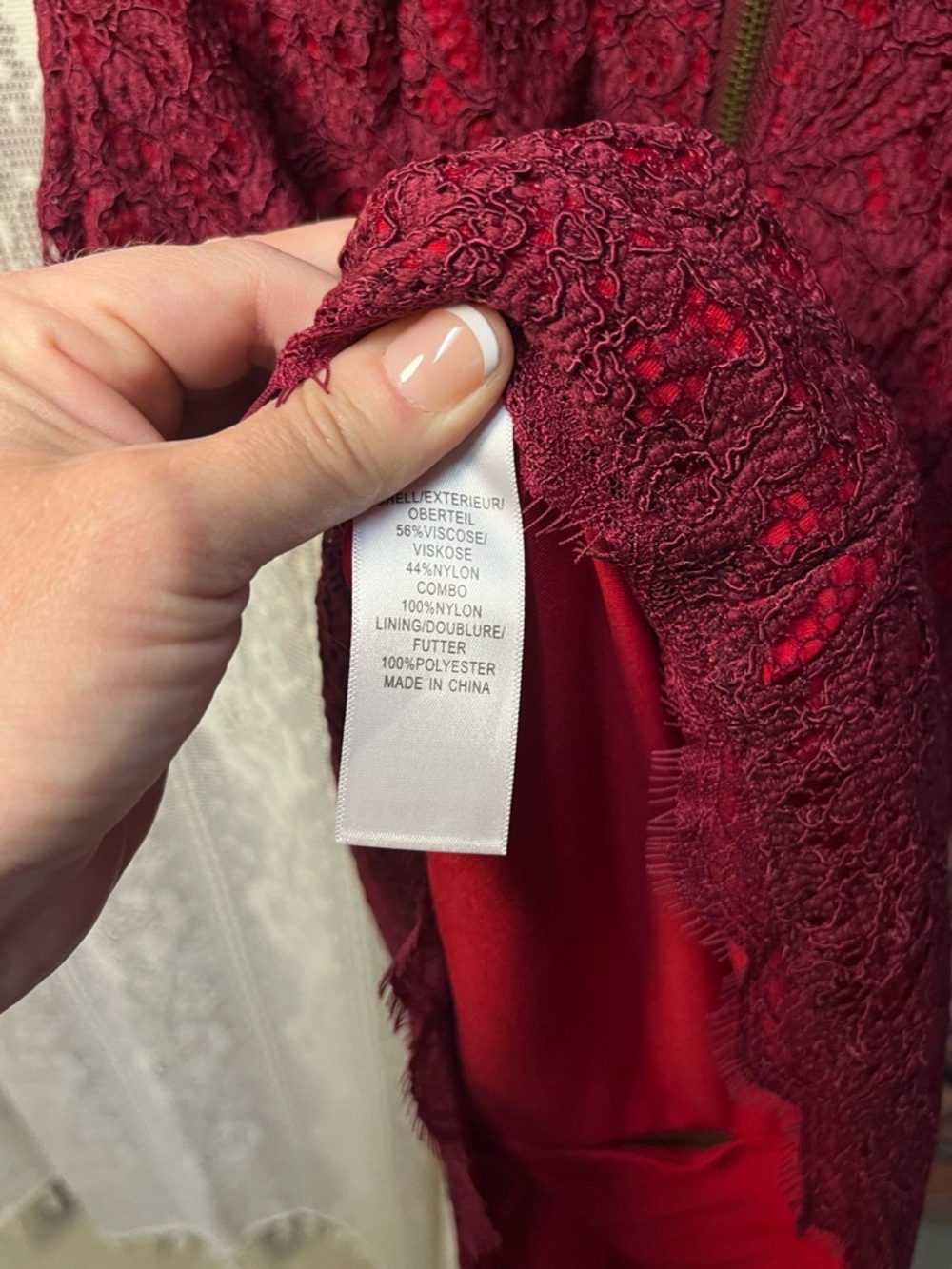 Adrianna Papell Red Lace Mini Dress (rack) - Picture 7 of 7